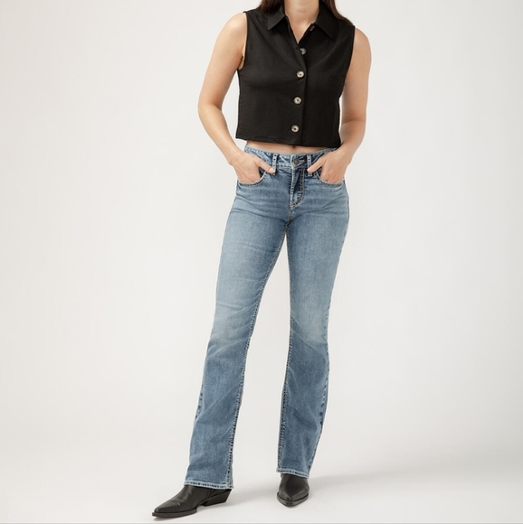 Silver Jeans Suki Mid Rise Slim Bootcut Jeans Size 25 Inseam 31 - Picture 1 of 7
